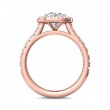 FlyerFit® 18K Pink Gold Micropave Halo Engagement Ring