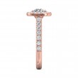 FlyerFit® 18K Pink Gold Micropave Halo Engagement Ring
