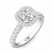 FlyerFit® Platinum Micropave Halo Engagement Ring