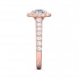 FlyerFit® 14K Pink Gold Micropave Halo Engagement Ring