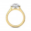 FlyerFit® 18K Yellow Gold Shank And White Gold Top Micropave Halo Engagement Ring