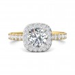 FlyerFit® 14K Yellow and 14K White Gold Micropave Halo Engagement Ring