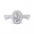 FlyerFit® 14K White Gold Micropave Halo Engagement Ring