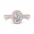 FlyerFit® 18K Pink Gold Micropave Halo Engagement Ring