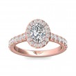 FlyerFit® 18K Pink Gold Micropave Halo Engagement Ring