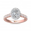 FlyerFit® 14K Pink Gold Shank And White Gold Top Micropave Halo Engagement Ring