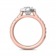FlyerFit® 14K Pink Gold Shank And White Gold Top Micropave Halo Engagement Ring