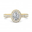 FlyerFit® 14K Yellow Gold Micropave Halo Engagement Ring