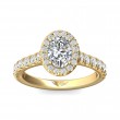 FlyerFit® 14K Yellow Gold Micropave Halo Engagement Ring