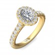 FlyerFit® 14K Yellow Gold Micropave Halo Engagement Ring