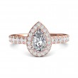 FlyerFit® 14K Pink Gold Micropave Halo Engagement Ring
