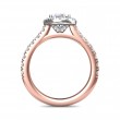 FlyerFit® 14K Pink Gold Shank And White Gold Top Micropave Halo Engagement Ring