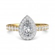 FlyerFit® 14K Yellow and 14K White Gold Micropave Halo Engagement Ring