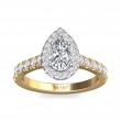 FlyerFit® 14K Yellow and 14K White Gold Micropave Halo Engagement Ring