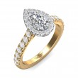 FlyerFit® 14K Yellow and 14K White Gold Micropave Halo Engagement Ring