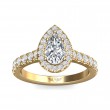 FlyerFit® 18K Yellow Gold Micropave Halo Engagement Ring