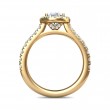 FlyerFit® 18K Yellow Gold Micropave Halo Engagement Ring