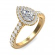 FlyerFit® 18K Yellow Gold Micropave Halo Engagement Ring