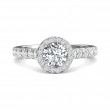 FlyerFit® 14K White Gold Micropave Halo Engagement Ring
