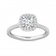 FlyerFit® Platinum Micropave Halo Engagement Ring