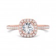 FlyerFit® 14K Pink Gold Micropave Halo Engagement Ring