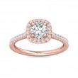 FlyerFit® 14K Pink Gold Micropave Halo Engagement Ring
