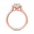 FlyerFit® 14K Pink Gold Micropave Halo Engagement Ring