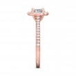 FlyerFit® 14K Pink Gold Micropave Halo Engagement Ring