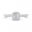 FlyerFit® 14K White Gold Micropave Halo Engagement Ring