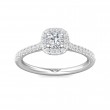 FlyerFit® 14K White Gold Micropave Halo Engagement Ring