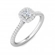 FlyerFit® 14K White Gold Micropave Halo Engagement Ring