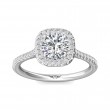 FlyerFit® 14K White Gold Micropave Halo Engagement Ring