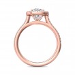 FlyerFit® 18K Pink Gold Micropave Halo Engagement Ring