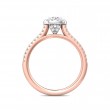 FlyerFit® 18K Pink Gold Shank And White Gold Top Micropave Halo Engagement Ring