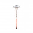 FlyerFit® 18K Pink Gold Shank And White Gold Top Micropave Halo Engagement Ring