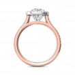 FlyerFit® 14K Pink Gold Shank And White Gold Top Micropave Halo Engagement Ring