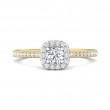 FlyerFit® 14K Yellow and 14K White Gold Micropave Halo Engagement Ring