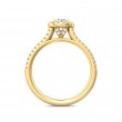 FlyerFit® 18K Yellow Gold Micropave Halo Engagement Ring