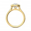 FlyerFit® 18K Yellow Gold Micropave Halo Engagement Ring