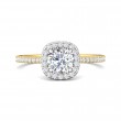 FlyerFit® 14K Yellow and 14K White Gold Micropave Halo Engagement Ring