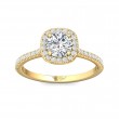 FlyerFit® 14K Yellow Gold Micropave Halo Engagement Ring