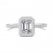 FlyerFit® 18K White Gold Micropave Halo Engagement Ring