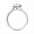 FlyerFit® 18K White Gold Micropave Halo Engagement Ring