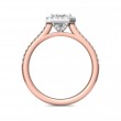FlyerFit® 18K Pink Gold Shank And White Gold Top Micropave Halo Engagement Ring