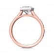 FlyerFit® 18K Pink Gold Shank And White Gold Top Micropave Halo Engagement Ring