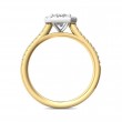 FlyerFit® 18K Yellow Gold Shank And White Gold Top Micropave Halo Engagement Ring