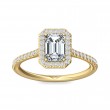 FlyerFit® 14K Yellow Gold Micropave Halo Engagement Ring