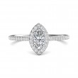 FlyerFit® Platinum Micropave Halo Engagement Ring