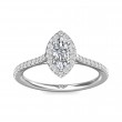 FlyerFit® Platinum Micropave Halo Engagement Ring