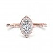 FlyerFit® 18K Pink Gold Micropave Halo Engagement Ring